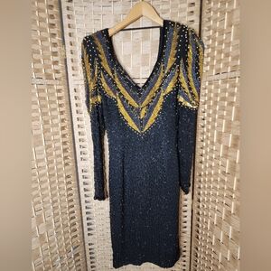 Vintage Raiment Fashions New York 100% Silk and Beading